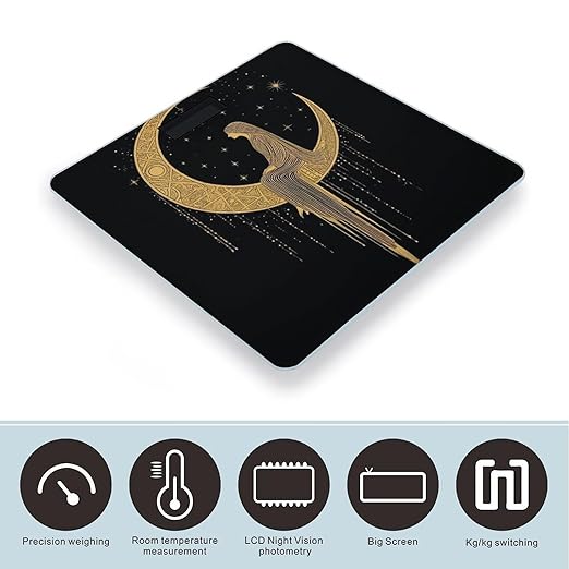 Digital Bathroom Weighing Scale Energy Saving Scale Smart Scale for Body Weight Sacral Night Girl on Moon