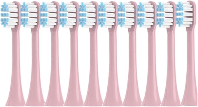 10PCS Replacement Toothbrushes HeadCompatible for SOOCAS X3/X3 Pro/X1/V1/V2/D3/X3U/X5 Soft Electric Brush Clean Nozzles(10Pink)