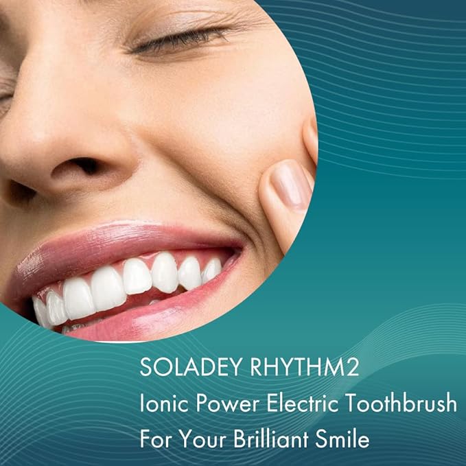 Soladey SoladeyRhythm2 Ionic Power Electric Toothbrush Solar Panels and TiO2 Semiconductor (Ice Blue) Ready to use Ionic Toothbrush