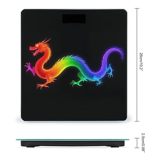 Women's Fashion Automatic Switch Digital Bathroom Weighing Scale Smart Scale Cool Fire Rainbow Dragon