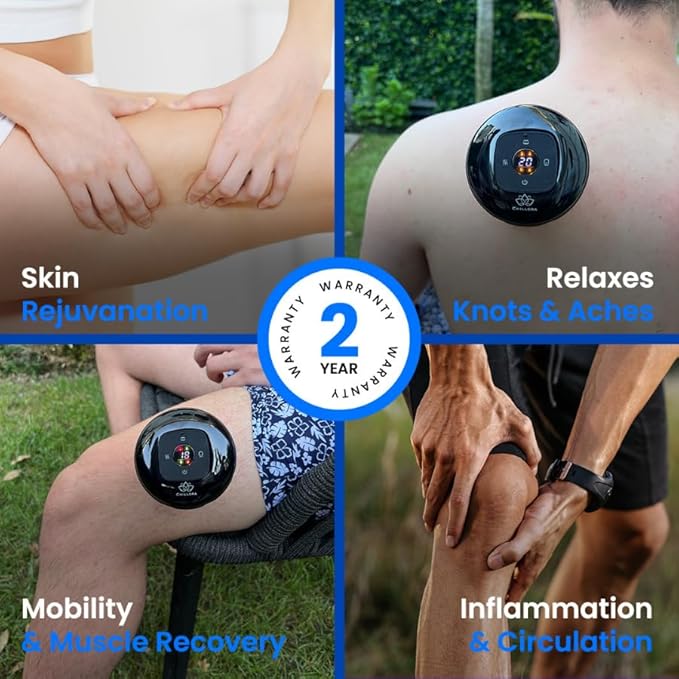 2 PCS Smart Cupping Therapy Massager 4-in-1 Set | Red Light Therapy for Targeted Muscle Aches Knots | Celulite Massager Kit with 12 Levels Temperature &amp 20 Level Suction | Circulation (Pack of 2