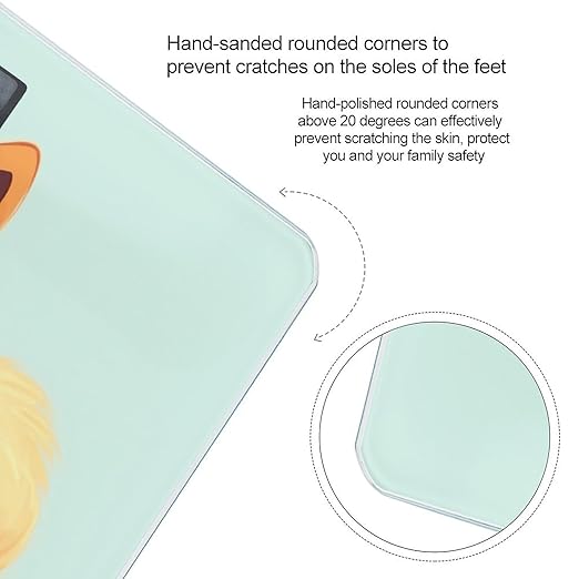 Cartoon Pomeranian Dog Bathroom Scale for Body Weight LCD Display Digital Bathroom Scale Tempered Glass Bathroom Weight Scales Fashion Smart Scales for Home Bedroom 400 Lb