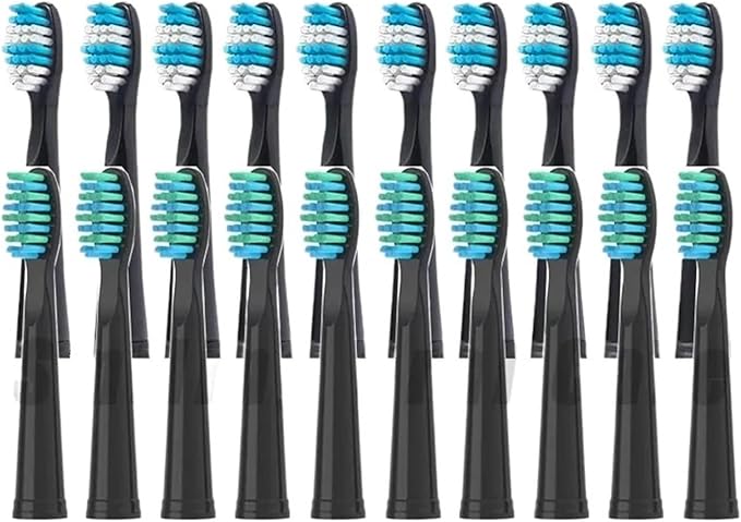10/20PCS Electric Toothbrush HeadsCompatible for SEAGO SG899/SG507/SG610/SG659/SG917/E1/E2/E3 Vacuum Replacemen Brush Head(Green)