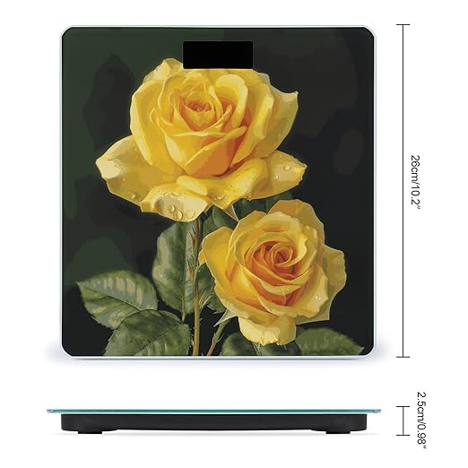 Yellow Rose Bathroom ScaleHighly Accurate Digital Weighing Machine for People Bright LED Display Weight Scale for The Aldult Home Use