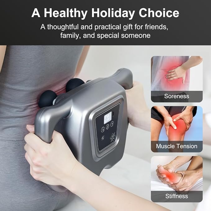 Morgela Deep Tissue Massager Deep Tissue Percussion Massager Electric Massage Tools with 9 Styles &amp Levels for Legs Arms Waist Back ButtocksBlack8 Heads