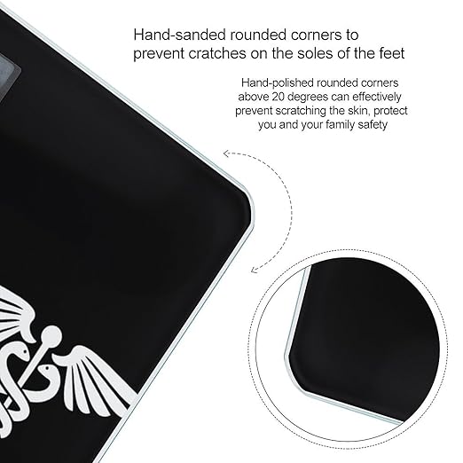 Love Heart Nurse Heartbeat Black and White Smart Square Scale with Digital Display for Bathroom Scale
