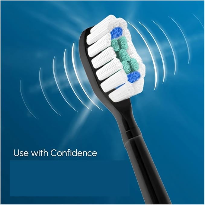 Replacement Brush Heads Compatible for Electric Toothbrush HX6920 4100 2 Series Cleaning Refills(Black-12 Pcs)