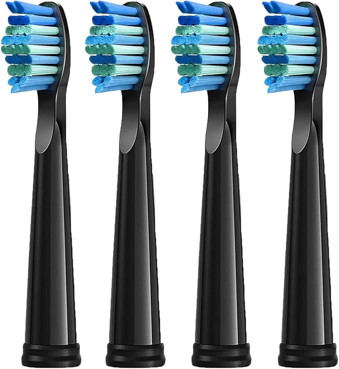 4/8pcs Replacement Brush Heads for Electric Toothbrush Head Bristle Refill Efficient Tooth Cleaning(Black-4pcs)