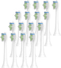 HX6064 Electric Toothbrush Heads Compatible for H-X6950/H-X6780/H-X6930/H-X3110/H-X9350 Bristle Replacement Brush White(16pcs)