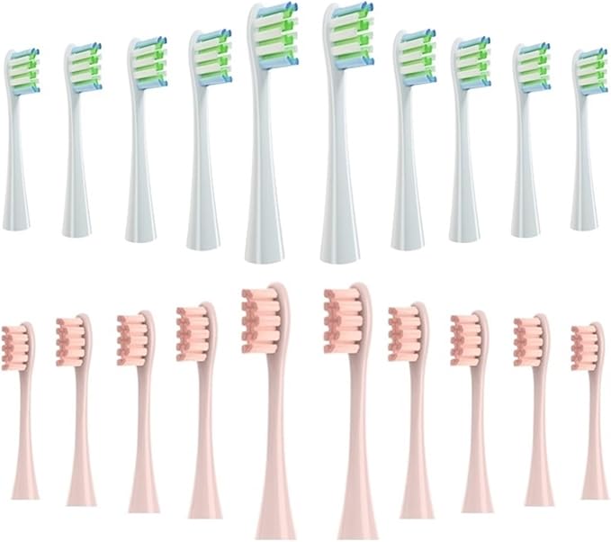 Brush Head Replacement Compatible for Electric Toothbrush Soft Bristle X/X PRO/ Z1 Brushes Replaceable Fit(10 White 10 Pink)