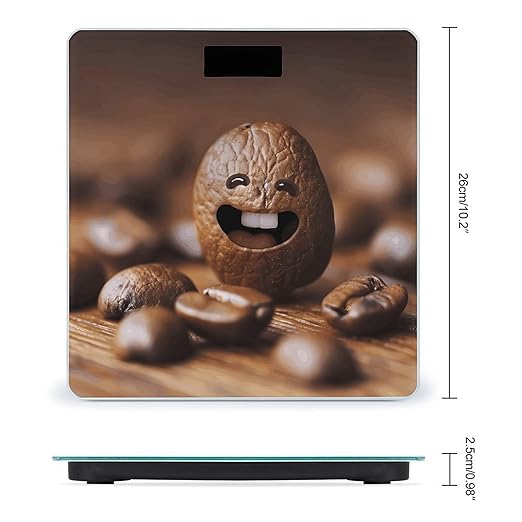 Funny Roasted Coffee Beans Scale for Body Weight Highly Accurate Digital Bathroom Body Scale Digital Bathroom Scales for People Anti-Slip Large LCD Display Smart Scales