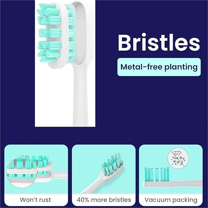 4pcs Replacement Brush HeadsCompatible for Xiaomi Mijia T300 T301 T500 Sonic Electric Toothbrush Head Soft Bristle Nozzles(2)