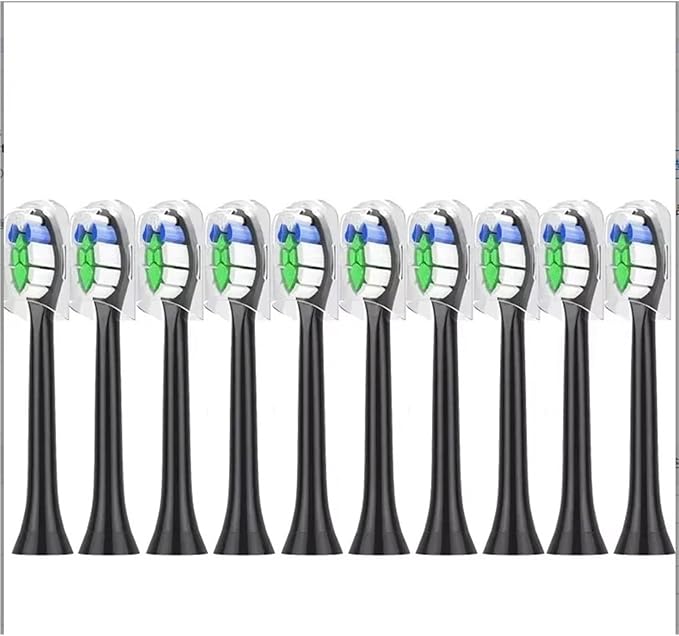 10PCS Brush HeadsCompatible for Philips H X3/6/8/9 Series Electric Toothbrush Vacuum Sealed Packaged Replacement Toothbrushes(10PCS-W2-black)