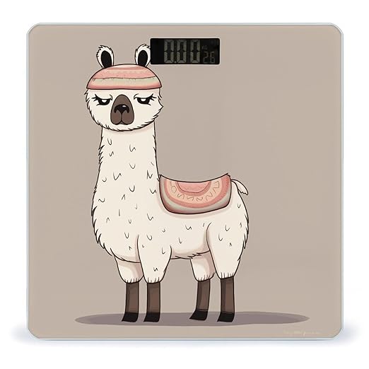 No Drama Llama Weight Scale Digital Electronic Scales Bathroom Scale Larg LCD Backlight Display High Precisio MeasurementsTempered Glass