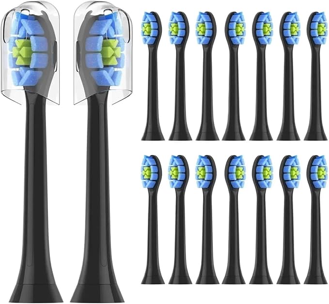 Replacement Toothbrush Heads Compatible for Philips DiamondClean C2 C1 G2 W Plaque Control Simply Clean Electric Brush Head8 Pack(Black-16pcs)