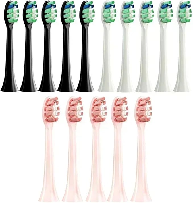10PCS Replacement Brush Heads Compatible for HX6930 HX6064 Sonic Electric Toothbrush Soft Bristle Nozzles No Metal(10Pink)