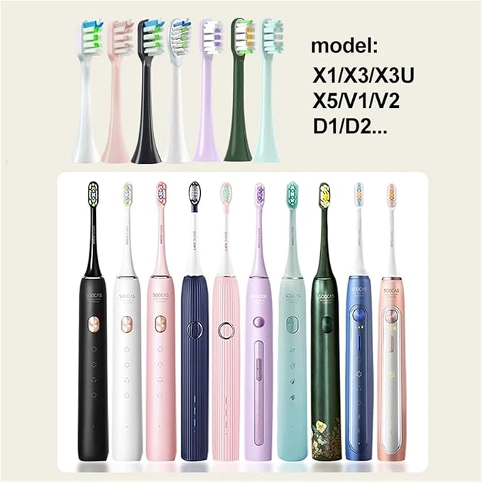 Compatible for SOOCAS - 14PCS Replacement Toothbrush Heads Fit X3S/X3U/X3Pro/D2/D3S/D5 Soft Bristle Nozzles(14 White- Soft)