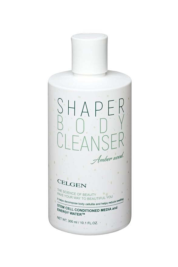 Body Shaper Cleanser – Firming and Hydrating Body Wash for Sensitive Skin Moisturizing Shower Gel with Peptides Energy Water &amp Marine Extracts Paraben-Free Amber Wood Scent (10.1 fl oz)