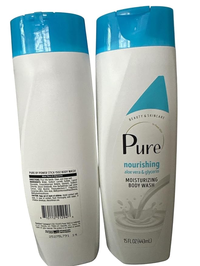 Pure Nourishing Aloe Vera &amp Glycerin Moisturizing Body Wash 15oz pack 2