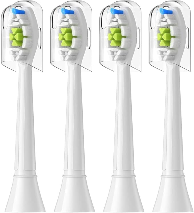 R4/8/12/16pcs Replacement Toothbrush Heads Compatible for with Philips Electric Brush Head 4100 6500 6100 7500 5300 1100(4pcs White)
