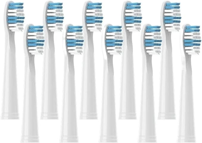 Replacement Brush HeadsCompatible for Seago Electric Toothbrushes E1-9/SG2303/SG575 Vacuum Packing(10pcs White)