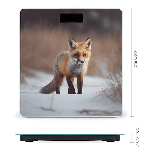 Cute Fox Bathroom Scale Weight Scale for Body WeightHighly Accurate Digital Weighing Machine Clear LED Display Digital Bathroom Body Scale 400lb/182kg