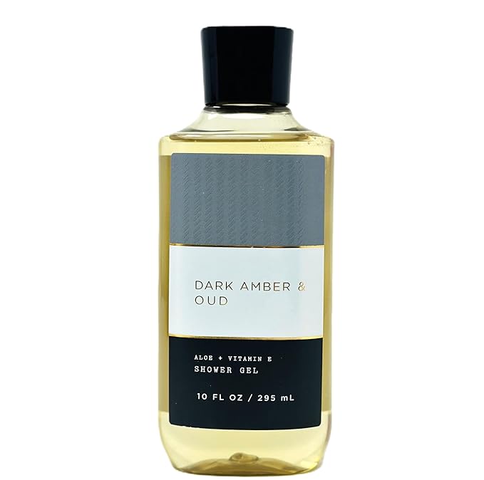 Bath and Body DARK AMBER &amp OUD Aloe + Vitamin E Shower Gel 10 FL OZ / 295 ML