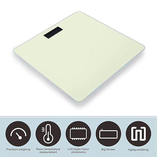 Men's Smart Scale for Body Weight Digital Bathroom Weighing Scale Automatic Switch Energy Saving Scale Milk Yellow