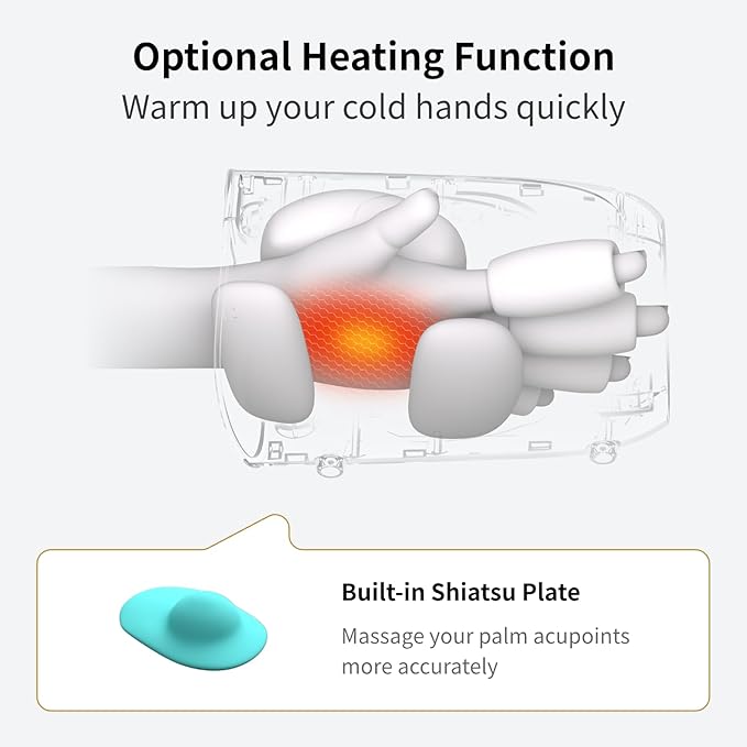 FIT KING Cordless Hand Massager with Compression &amp Heating Fingers Wrap Massage for Arthritis Pain and Carpal Tunnel Large Space for Both Men and Women (Blue)