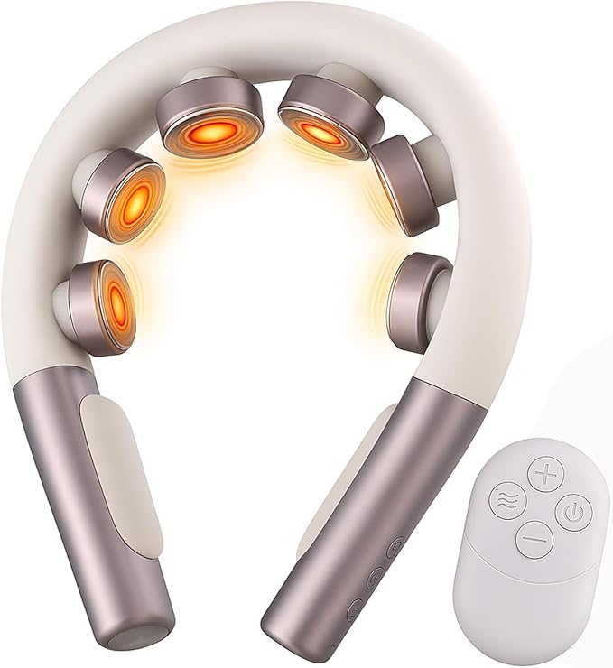 Premium Neck Massager with Heat – Luxury Relaxation Device for Stress Relief at Home Office &amp Travel