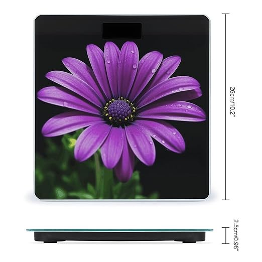 Purple Daisy Scale for Body Weight Smart Scales Digital Bathroom Scale High Precision Weighing Scales with Large Display Weighing Machine for People