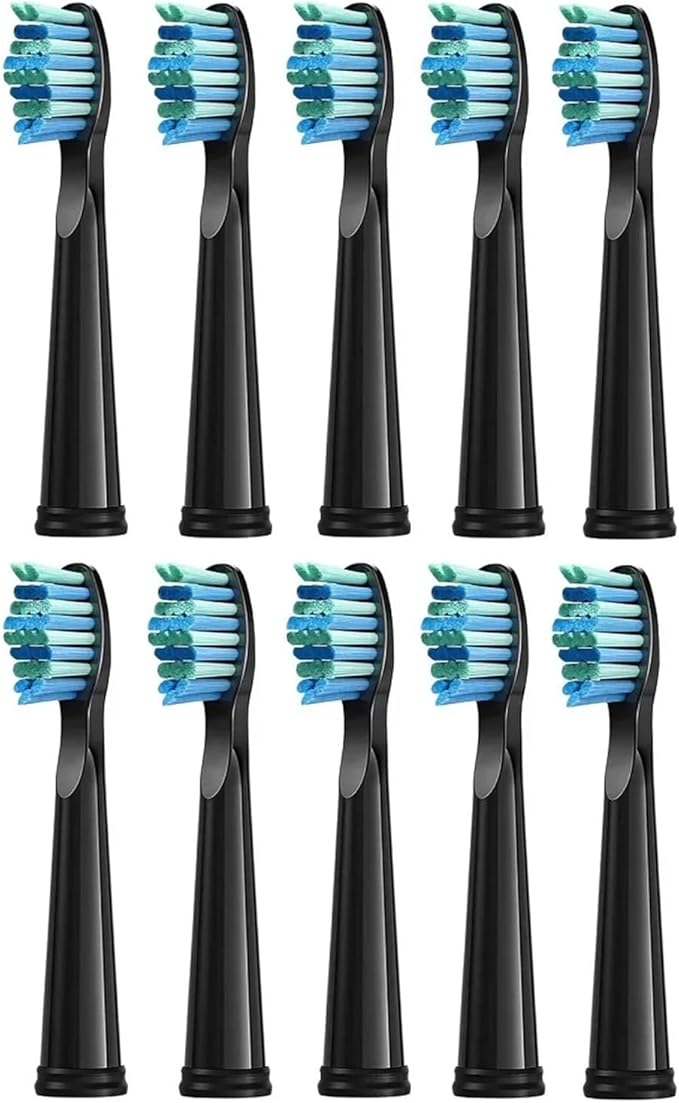 Compatible for 10 Pcs Replacement Brush Heads Toothbrush(10pcs Black)