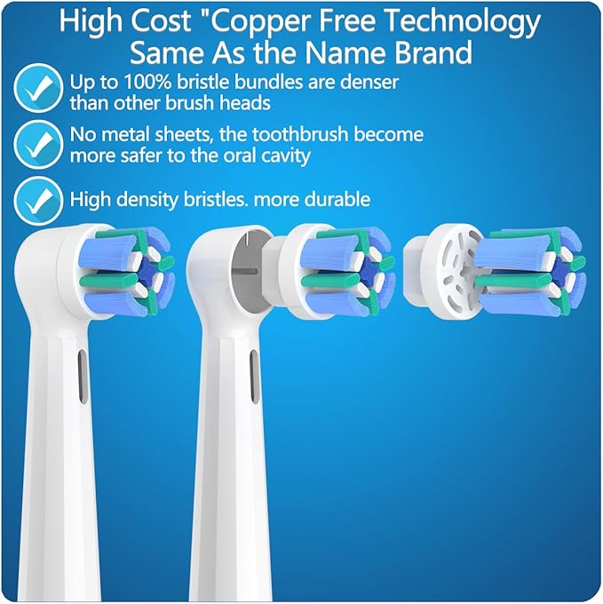 8 Pack Replacement Toothbrush Heads Compatible with Oral B iO Brush Heads for Oral-B iO 2/3/4/5/6/7/8/9/10/7G Series with Covers White