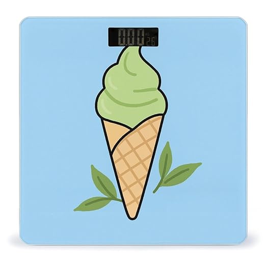Ice Cream Cone Weight Scale Large Digital Bathroom Scales with Bright LED Display Non Slip Digital Scale and Step On Fashion Weighing Machine for Body