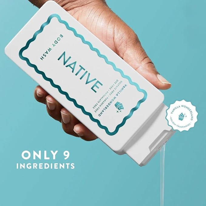 Native Vanilla Wonderland Body Wash Holiday Limited Edition Sulfate &amp Paraben Free 18 fl oz Set of 2