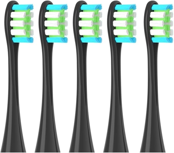 Colorful Brush Heads Fit Flow Air 2 Practical Daily Cleaning(5 Black)