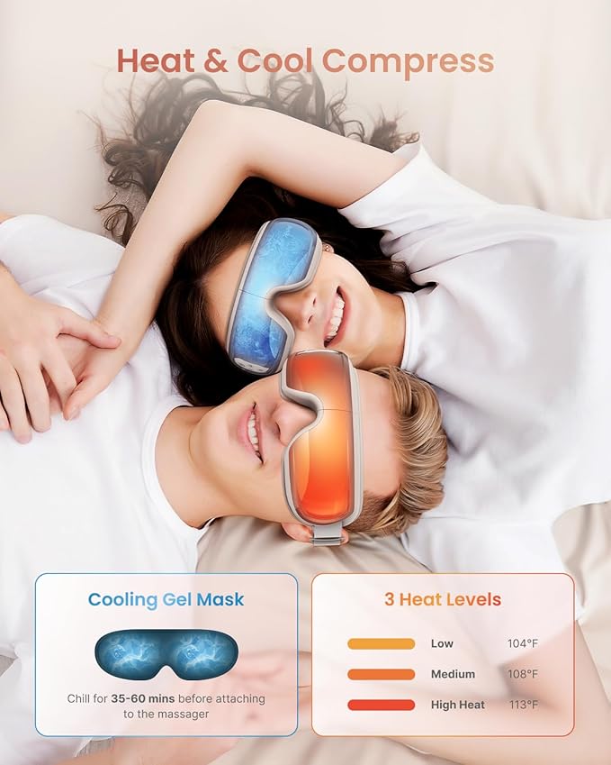 RENPHO Eyeris 3 Eye Massager with Heat and Cooling Voice Control Mothers Day Birthday Gifts for Mom Women Men Her FSA Eligible HSA Eye Mask for Migraine Relief Eye Care Dry Eye Relax Reduce Strain