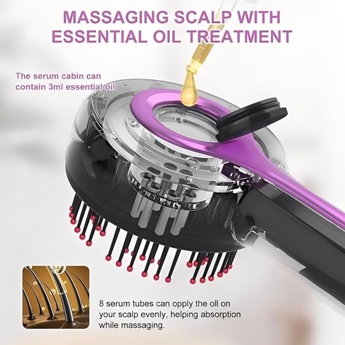 Electric Hair Massager Comb Multi-Function Scalp Massager Brush for Hairs Care 3 in 1 Scalp Massager for Hair Care Hair Growth CombIPX7 WaterproofPortable for Home &amp Travel