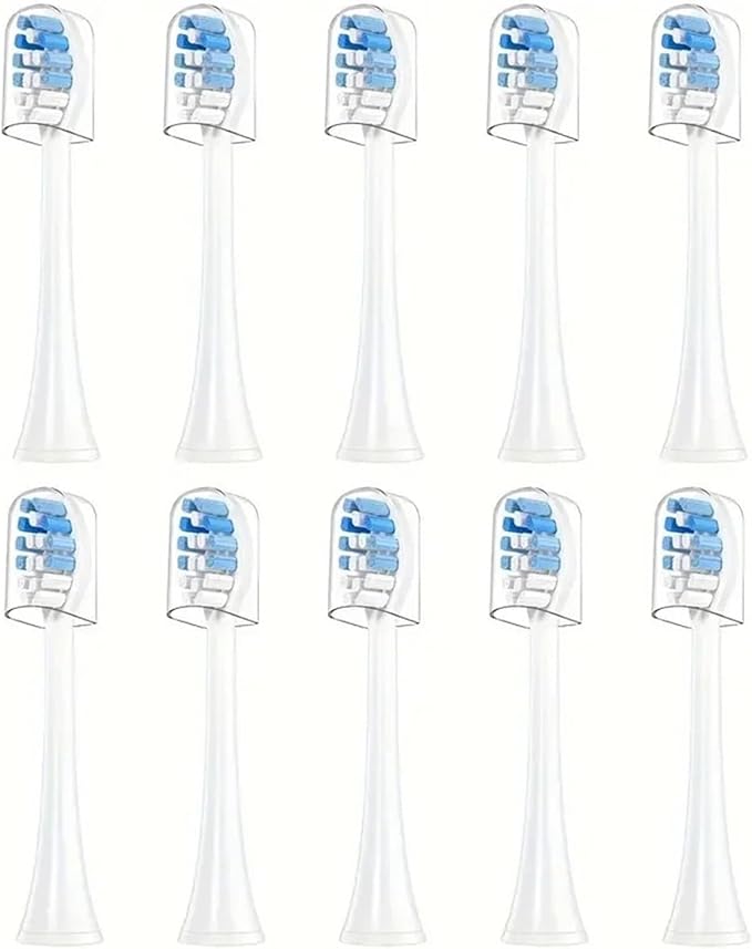 4pcs Replacement Brush HeadsCompatible for Phlps H-X6064 H-X6930 H-X6730 Toothbrush Vacuum Bristle Nozzles(10pcs Blue)