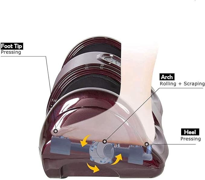 KOTEK Foot Massager Machine Shiatsu Foot &amp Calf Massager w/ 3 Massage Modes Remote Control Electric Deep Kneading Rolling Scraping Massage for Leg/Arm/Ankle Increase Blood Circulation (Burgund