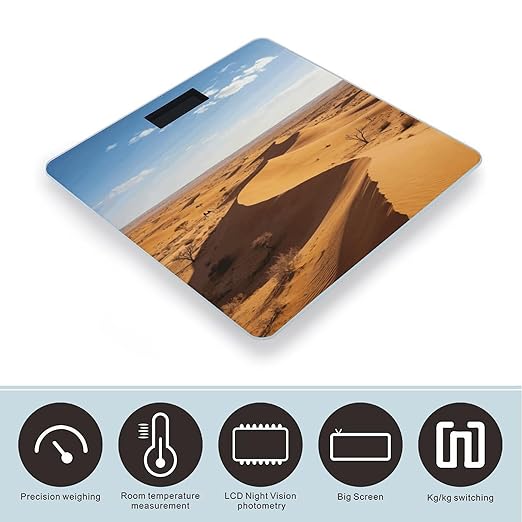 Kalahari Smart Scale for Body Weight Digital Bathroom Scale Toughened Glass Weight Scale with Large LCD Backlight Display High Precision Scales Weighing Machine