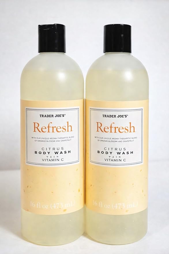 Trader Joe's Refresh Citrus Body Wash with Vitamin C Orange Blossom and Grapefruit 16 fl oz 2 Pack