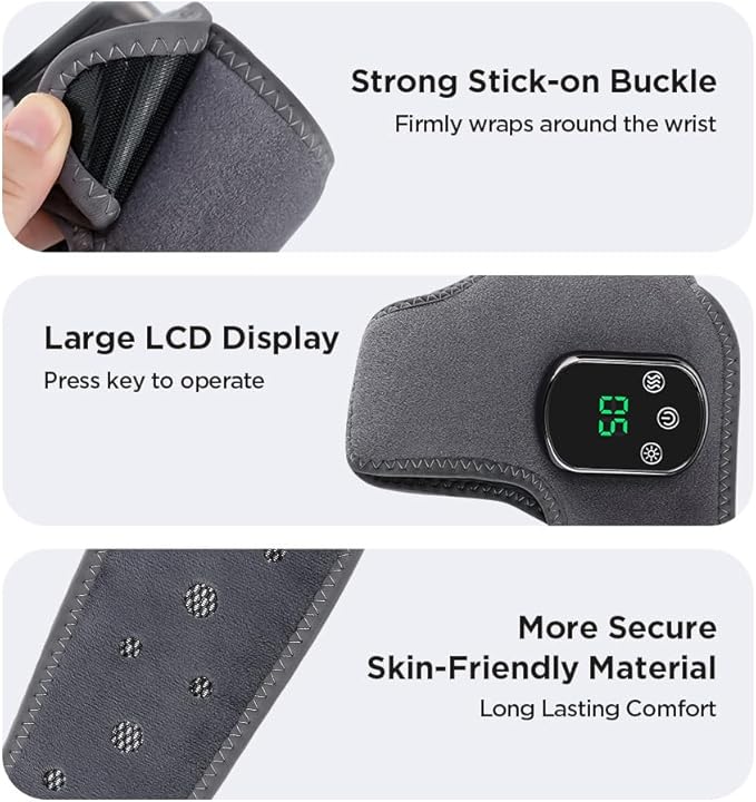Portable Foot and Ankle Massager with Heat – 3-Speed Vibration &amp 5-Temperature Settings Wireless for Pain Relief Swelling Plantar Fasciitis Travel &amp Home Use