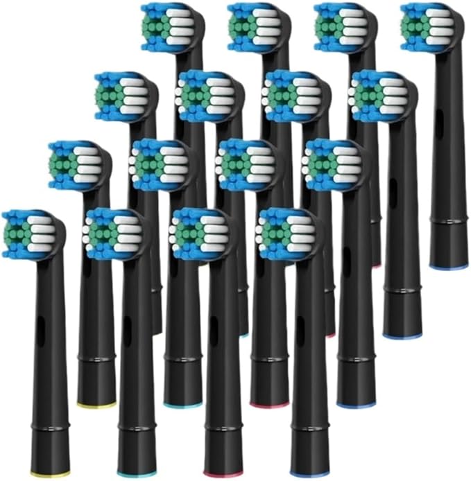 Replacement Toothbrush Heads Compatible ForOral B Compatible For Braun Professional Electric Brush Heads 1000 1500 3000 6000 7000 7500 8000(16 B heads and 4caps)