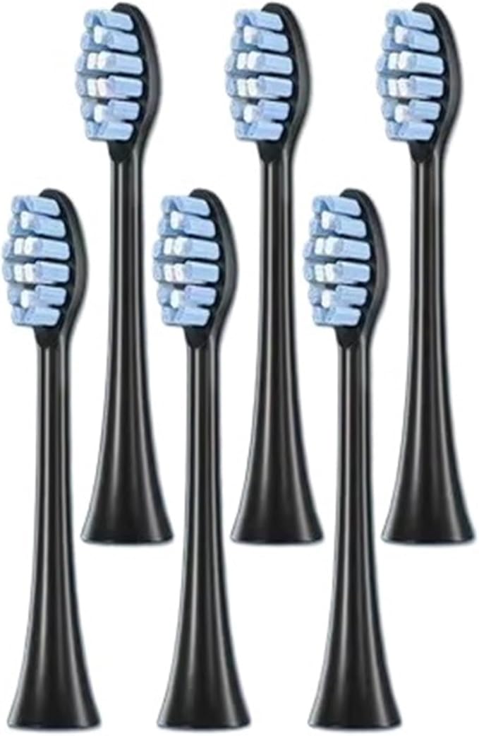 12pcs Brush Heads Compatible for FLYCO Electric Toothbrush Head TH01 FT7105/FT7106/FT7205 Universal Replacement(12 Pieces Black)