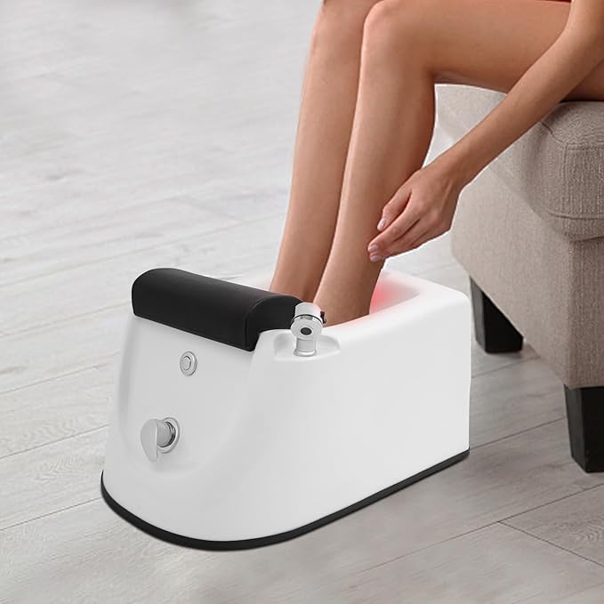 Acrylic Foot Spa BathtubPortable Foot Spas Bathtub with Adjustable Hot &amp Cold WaterHome Foot Spa Pedicure Bowl Foots Detox Bucket Tub for Home (White)