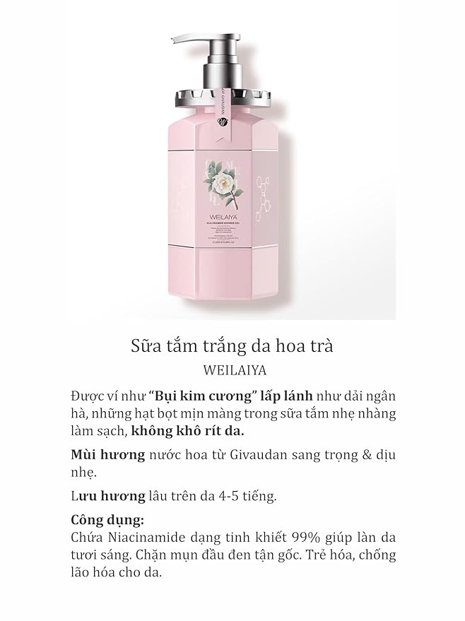 Weilaiya Camellia Collection Niacinamide Shower Gel 450ml