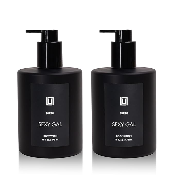 Lulu Candles Sexy Gal - Sandalwood Rose Revitalizing Body Wash &amp Nourishing Body Lotion 2-Piece Set Full Size - 16 Fl Oz.
