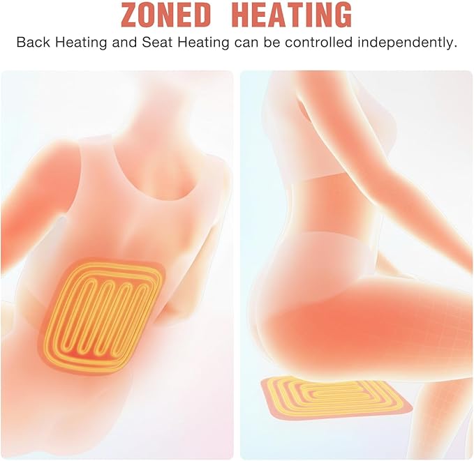 Massage Chair Pad with Adjustable Lumbar Support Back Massager with HeatChair Massager with 8 Vibration Motors for Stress and Fatigue Relief Deep Tissue Gift Massage Seat Cushion