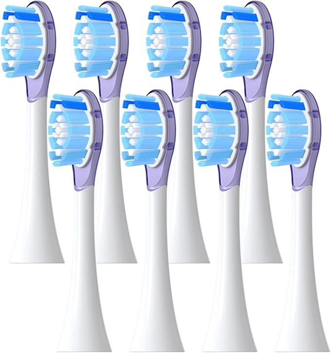 8 Pcs Replacement Brush HeadsCompatible for Philip Diamond Series HX6064 HX6930 HX6730 Sonic Electric Toothbrush Vacuum Nozzle A3(8 Purple A3)